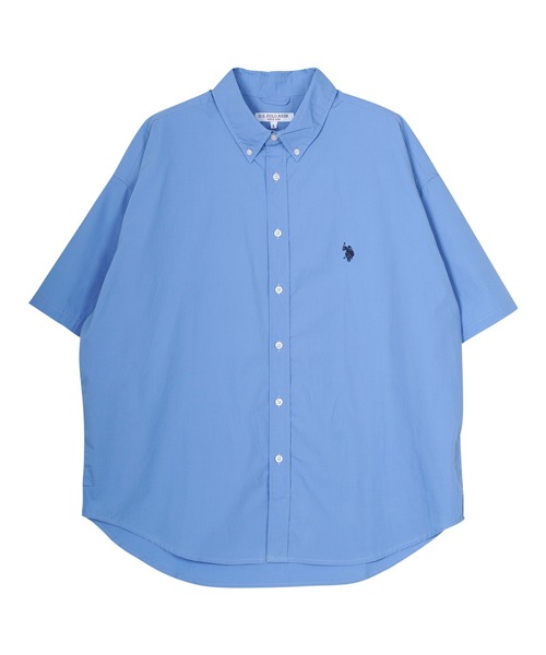 U.S. POLO ASSN.（ユーエスポロアッスン）の「US.POLO ASSN. ユーエスポロアッスン / ブランド別注 ビッグシルエット オーバーサイズ 半袖シャツ（シャツ/ブラウス・メンズ・ホワイト/ブラック/ライトベージュ/ネイビー/ブルー/ブルー系その他/ブルー系その他2/ブラック系その他/ブルー系その他3/ホワイト系その他・MEDIUM/LARGE）」の18枚目の写真