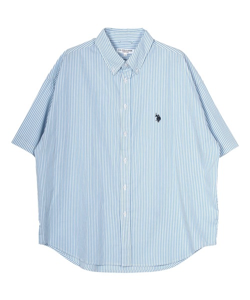 U.S. POLO ASSN.（ユーエスポロアッスン）の「US.POLO ASSN. ユーエスポロアッスン / ブランド別注 ビッグシルエット オーバーサイズ 半袖シャツ（シャツ/ブラウス・メンズ・ホワイト/ブラック/ライトベージュ/ネイビー/ブルー/ブルー系その他/ブルー系その他2/ブラック系その他/ブルー系その他3/ホワイト系その他・MEDIUM/LARGE）」の15枚目の写真