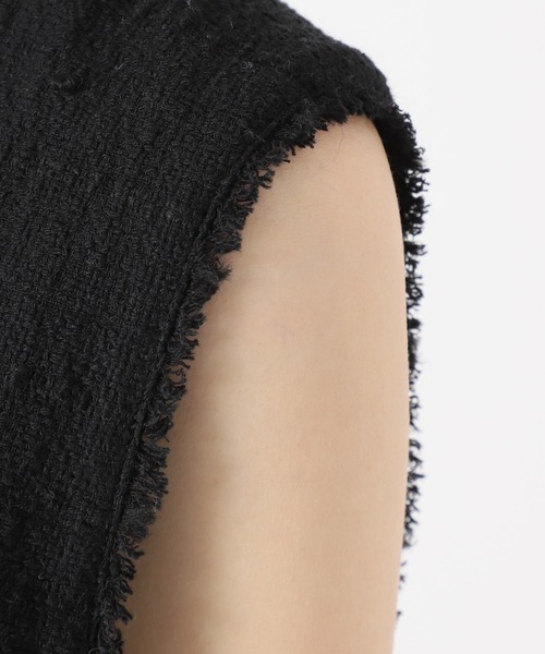 Spick & Span（スピックアンドスパン）の「Italian fabric ツイードベスト（ベスト・レディース・ブラック/ホワイト・FREE）」の9枚目の写真