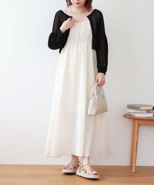 archives（アルシーヴ）の「ギャザーフレアキャミワンピース（ワンピース・レディース・ブラック/ブラウン/オフホワイト・MEDIUM）」の9枚目の写真