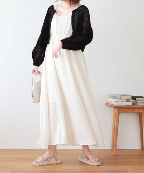 archives（アルシーヴ）の「ギャザーフレアキャミワンピース（ワンピース・レディース・ブラック/ブラウン/オフホワイト・MEDIUM）」の12枚目の写真