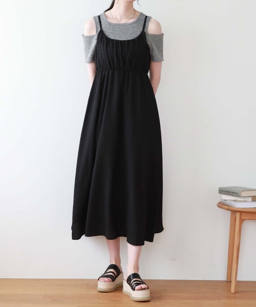 archives（アルシーヴ）の「ギャザーフレアキャミワンピース（ワンピース・レディース・ブラック/ブラウン/オフホワイト・MEDIUM）」の18枚目の写真