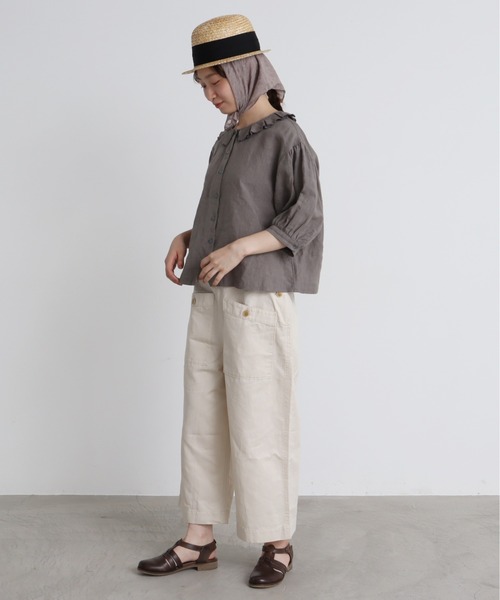 Malle（マル）の「○malle Linen ワッシャー タック衿ブラウス（シャツ