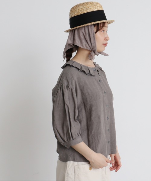 Malle（マル）の「○malle Linen ワッシャー タック衿ブラウス（シャツ 