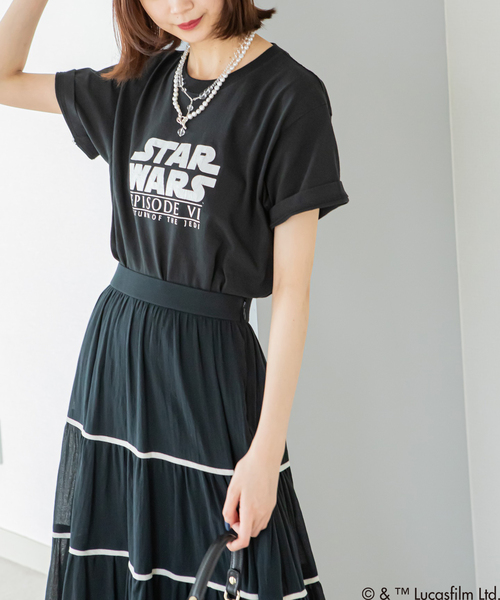 U by SPICK&SPAN（ユーバイスピックアンドスパン）の「STAR WARS Tee ロゴ（Tシャツ/カットソー・レディース・ブラック・FREE）」の5枚目の写真