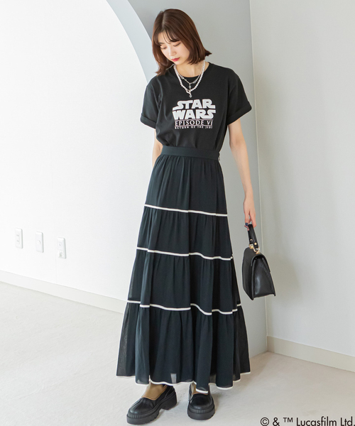 U by SPICK&SPAN（ユーバイスピックアンドスパン）の「STAR WARS Tee ロゴ（Tシャツ/カットソー・レディース・ブラック・FREE）」の7枚目の写真