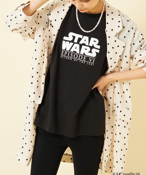 U by SPICK&SPAN（ユーバイスピックアンドスパン）の「STAR WARS Tee ロゴ（Tシャツ/カットソー・レディース・ブラック・FREE）」の9枚目の写真