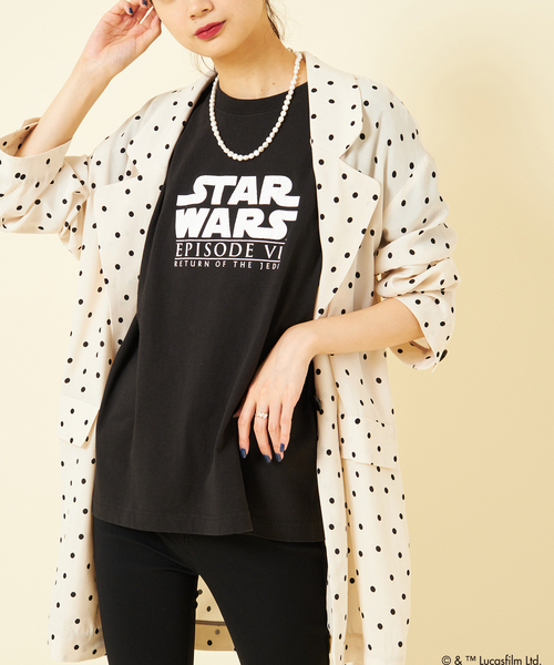U by SPICK&SPAN（ユーバイスピックアンドスパン）の「STAR WARS Tee ロゴ（Tシャツ/カットソー・レディース・ブラック・FREE）」の10枚目の写真