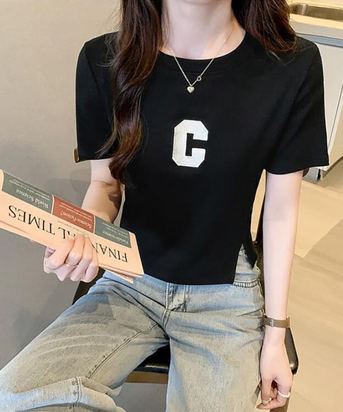 Girly Doll(ガーリードール)の「Tシャツ(Tシャツ/カットソー・レディース・ブラック/ブルー/ホワイト・M/L)」の1枚目の写真