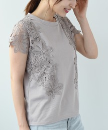 モチーフレースフレンチTシャツ