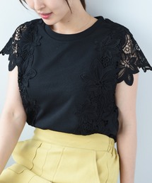 モチーフレースフレンチTシャツ