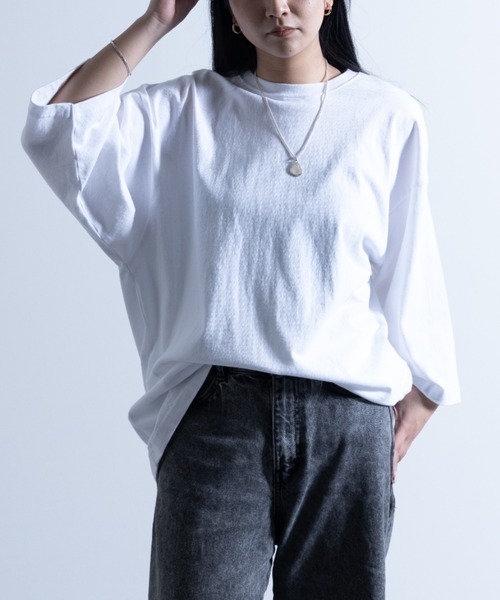 NYLAUS(ナイラス)の「別注 ヘビーウェイト スーパールーズTシャツ(Tシャツ/カットソー・レディース・ホワイト・FREE)」の1枚目の写真