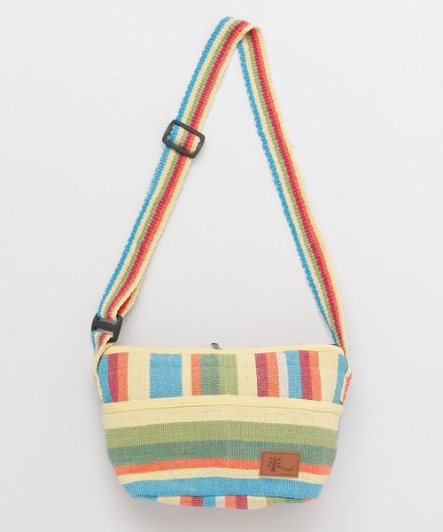 チャイハネ（チャイハネ）の「【チャイハネ】ネパール手織りコットンミニショルダーバッグ（ショルダーバッグ・メンズ・パープル/ホワイト×ブルー/ホワイト/イエロー系その他/ラベンダー/ブルー/グリーン/レッド/ブルー系その他/ダークブルー/グリーン系その他・FREE）」の2枚目の写真
