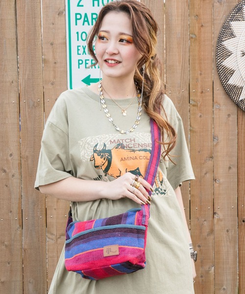 チャイハネ（チャイハネ）の「【チャイハネ】ネパール手織りコットンミニショルダーバッグ（ショルダーバッグ・メンズ・パープル/ホワイト×ブルー/ホワイト/イエロー系その他/ラベンダー/ブルー/グリーン/レッド/ブルー系その他/ダークブルー/グリーン系その他・FREE）」の18枚目の写真