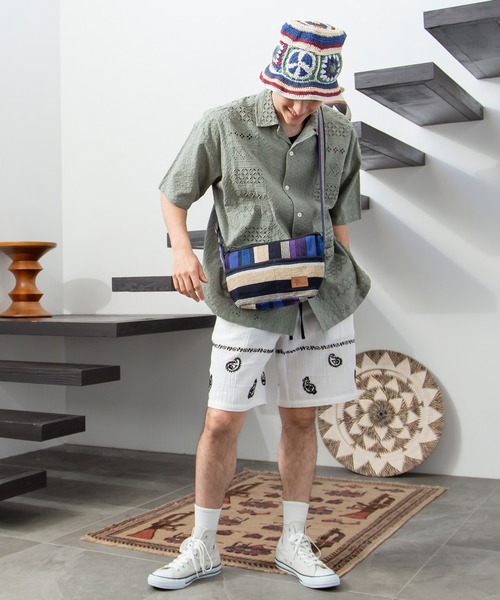 チャイハネ（チャイハネ）の「【チャイハネ】ネパール手織りコットンミニショルダーバッグ（ショルダーバッグ・メンズ・パープル/ホワイト×ブルー/ホワイト/イエロー系その他/ラベンダー/ブルー/グリーン/レッド/ブルー系その他/ダークブルー/グリーン系その他・FREE）」の21枚目の写真