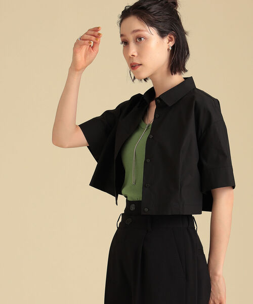 Ray BEAMS（レイビームス）の「Ray BEAMS / クロップド ワイド シャツ（シャツ/ブラウス・レディース・ホワイト/ブラック/クリーム・ONE SIZE）」の7枚目の写真