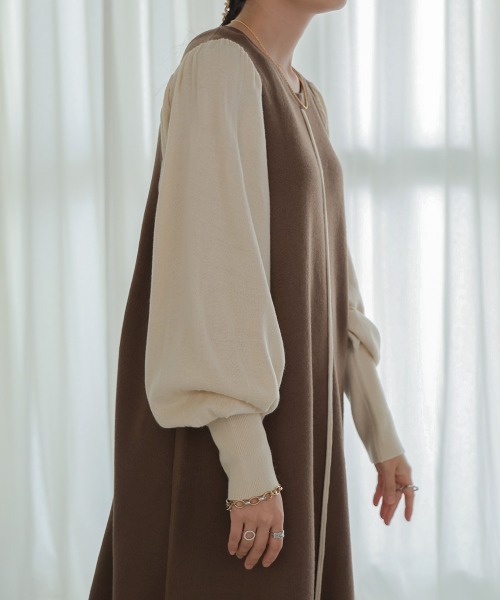 Bab（バブ）の「【選べる２サイズ＆２タイプ】配色ニットロングワンピース（ワンピース・レディース・チャコールグレー/ブラック/モカ/ブラック×ブラック/ブラック系その他/グレー系その他/ブラウン系その他/ピンクベージュ/ピンク系その他/A・FREE/M）」の20枚目の写真