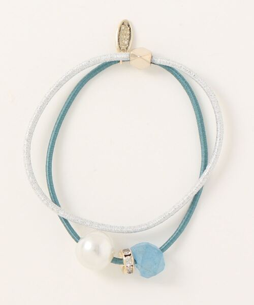 ROPE' PICNIC（ロペピクニック）の「Recycle glass パーツミックス2連ポニー（ヘアゴム・レディース・ブラック系その他/ベージュ系その他/ブルー系その他4・FREE）」の12枚目の写真