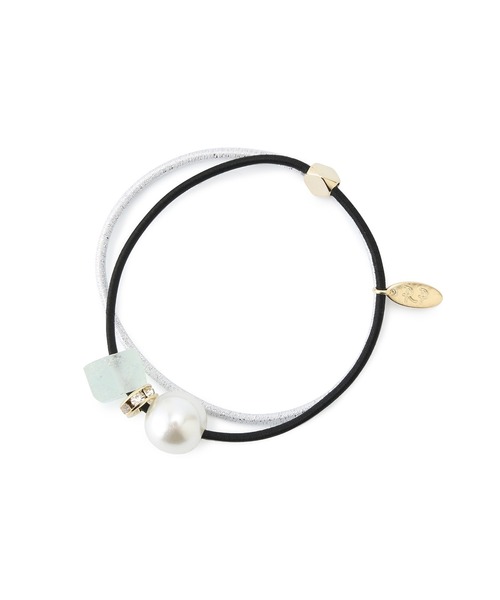 ROPE' PICNIC（ロペピクニック）の「Recycle glass パーツミックス2連ポニー（ヘアゴム・レディース・ブラック系その他/ベージュ系その他/ブルー系その他4・FREE）」の6枚目の写真