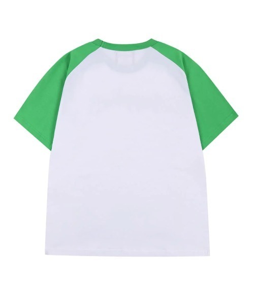SUPPLIER（サプライヤー）の「A'GEM/9 × .kom『SUPPLIER/サプライヤー』IRON LOGO RAGLAN TEE/アイロンロゴ ラグランスリーブ Tシャツ 半袖 カットソー（Tシャツ/カットソー・メンズ・ブラック/グリーン・L/XL）」の3枚目の写真