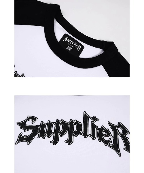 SUPPLIER（サプライヤー）の「A'GEM/9 × .kom『SUPPLIER/サプライヤー』IRON LOGO RAGLAN TEE/アイロンロゴ ラグランスリーブ Tシャツ 半袖 カットソー（Tシャツ/カットソー・メンズ・ブラック/グリーン・L/XL）」の8枚目の写真