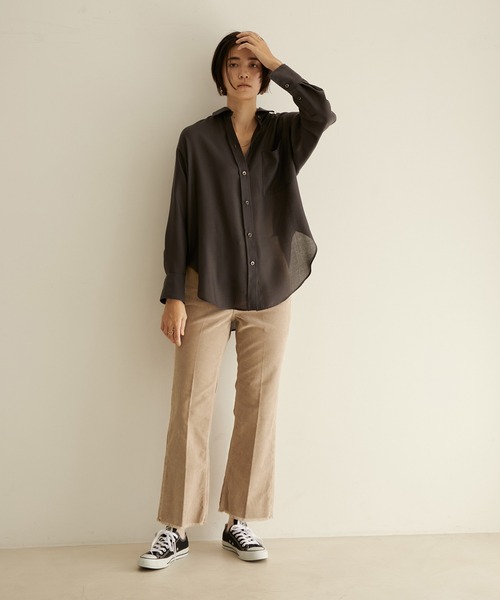 SALON adam et rope'（サロン アダム エ ロペ）の「【Healthy DENIM for SALON】別注Lotus フレアーコーデュロイパンツ（その他パンツ・レディース・ブラウン・23/24/25/26/22）」の19枚目の写真