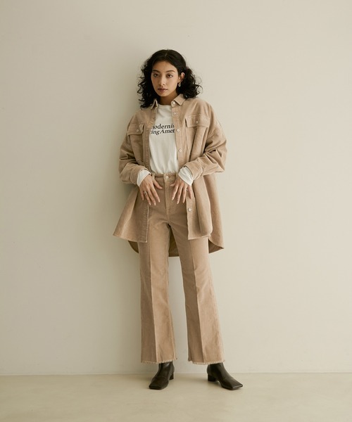 SALON adam et rope'（サロン アダム エ ロペ）の「【Healthy DENIM for SALON】別注Lotus フレアーコーデュロイパンツ（その他パンツ・レディース・ブラウン・23/24/25/26/22）」の16枚目の写真