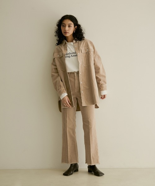 SALON adam et rope'（サロン アダム エ ロペ）の「【Healthy DENIM for SALON】別注Lotus フレアーコーデュロイパンツ（その他パンツ・レディース・ブラウン・23/24/25/26/22）」の18枚目の写真