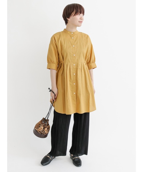 Lugnoncure(ルノンキュール)の「ヨーク切替タックチュニック(シャツ/ブラウス・レディース・ブラック/オフホワイト/イエロー・フリ-)」の7枚目の写真