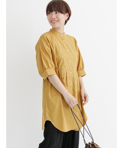 Lugnoncure(ルノンキュール)の「ヨーク切替タックチュニック(シャツ/ブラウス・レディース・ブラック/オフホワイト/イエロー・フリ-)」の8枚目の写真