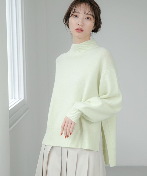 Andemiu（アンデミュウ）の「ウールカシミヤハイネックニット295030（ニット/セーター・レディース・ブラウン/ブルー/ライトイエロー・FREE）」の3枚目の写真