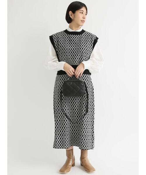 Lugnoncure（ルノンキュール）の「キルティングショルダーバッグ（ハンドバッグ・レディース・ブラック/オフホワイト/イエロー・ﾌﾘ-）」の6枚目の写真