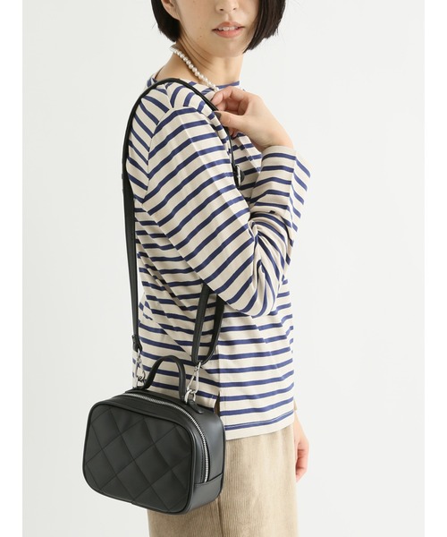 Lugnoncure（ルノンキュール）の「キルティングショルダーバッグ（ハンドバッグ・レディース・ブラック/オフホワイト/イエロー・ﾌﾘ-）」の2枚目の写真