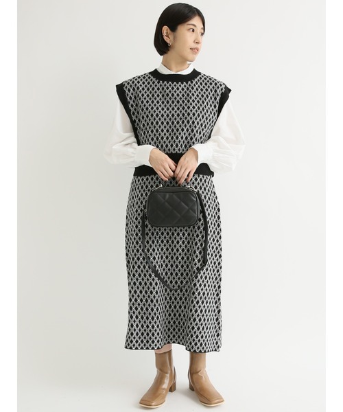 Lugnoncure（ルノンキュール）の「キルティングショルダーバッグ（ハンドバッグ・レディース・ブラック/オフホワイト/イエロー・ﾌﾘ-）」の11枚目の写真