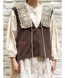 Samansa Mos2 | 手編みセーラーニット付け襟(付け襟)