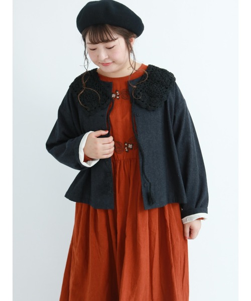 Samansa Mos2（サマンサ モスモス）の「手編みセーラーニット付け襟（付け襟・レディース・ベージュ/モカ/チャコール・ﾌﾘ-）」の6枚目の写真