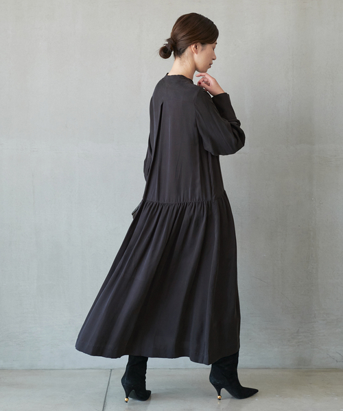 【24AW 洗える】ヴェルメイユパーイエナ キュプラフィブリルギャザーワンピース 楽天市場】キュプラフィブリルギャザーワンピース VERMEIL par