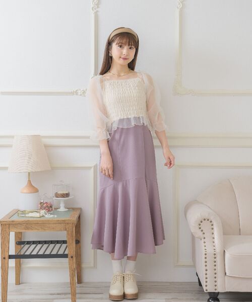 ems excite（エムズエキサイト）の「ジョーゼットマーメイドSK（スカート・レディース・ブラック/パープル/ブラウン/ホワイト系その他・FREE）」の7枚目の写真