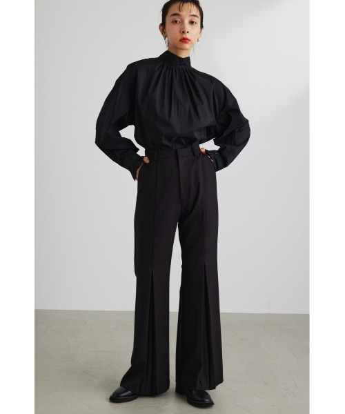 STYLEMIXER（スタイルミキサー）の「フロントプリーツフレアパンツ（その他パンツ・レディース・ブラック/ベージュ・SMALL/X-SMALL/MEDIUM）」の3枚目の写真