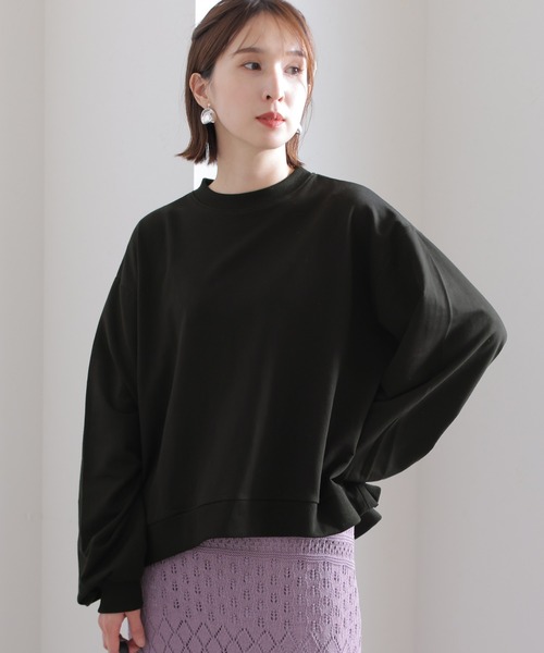 ElegChic（エレグシック）の「袖ぷっくりスリーブプルオーバー（Tシャツ/カットソー・レディース・ブラック/杢グレー/オフホワイト・LL～3L/4L～5L/M～Ｌ）」の4枚目の写真