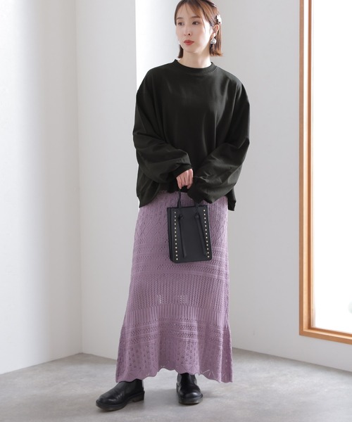 ElegChic（エレグシック）の「袖ぷっくりスリーブプルオーバー（Tシャツ/カットソー・レディース・ブラック/杢グレー/オフホワイト・LL～3L/4L～5L/M～Ｌ）」の7枚目の写真