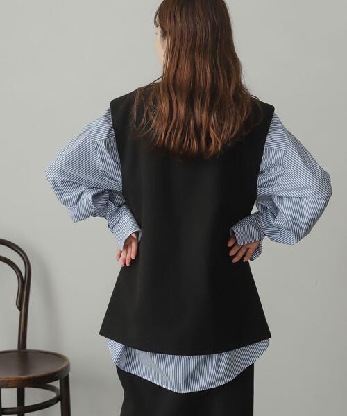 SENSE OF PLACE by URBAN RESEARCH（センスオブプレイスバイアーバンリサーチ）の「ウールライクジャージVネックジレ（ベスト・レディース・ブラック/ライトベージュ/グリーン/ブラック系その他/ベージュ系その他/ブラウン・ONE）」の9枚目の写真