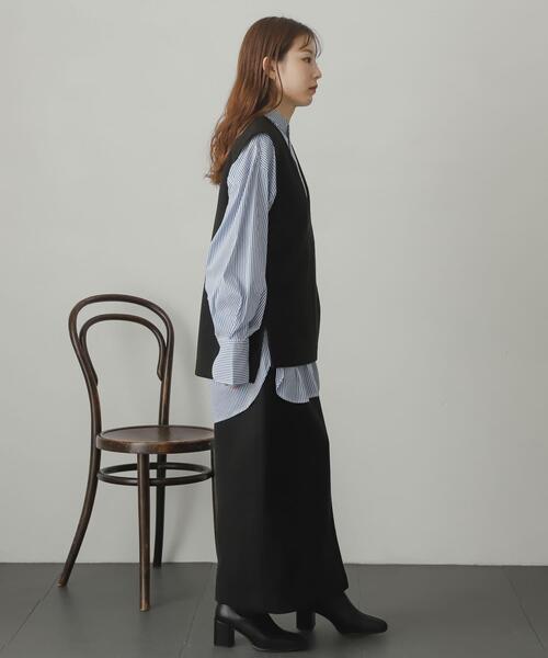 SENSE OF PLACE by URBAN RESEARCH（センスオブプレイスバイアーバンリサーチ）の「ウールライクジャージVネックジレ（ベスト・レディース・ブラック/ライトベージュ/グリーン/ブラック系その他/ベージュ系その他/ブラウン・ONE）」の11枚目の写真