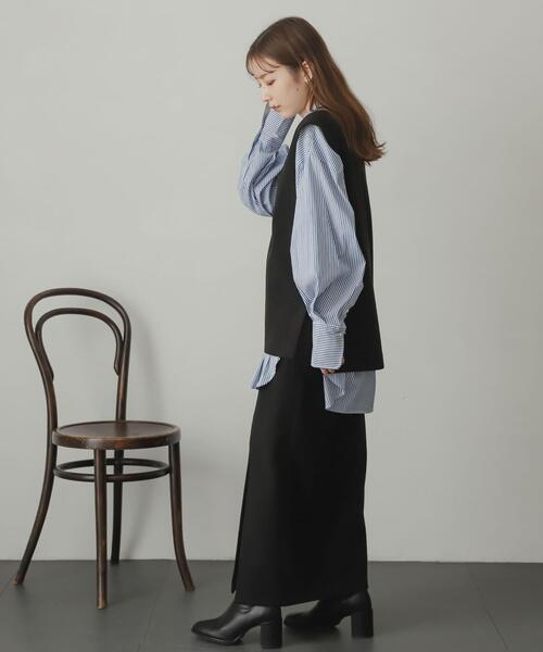 SENSE OF PLACE by URBAN RESEARCH（センスオブプレイスバイアーバンリサーチ）の「ウールライクジャージVネックジレ（ベスト・レディース・ブラック/ライトベージュ/グリーン/ブラック系その他/ベージュ系その他/ブラウン・ONE）」の12枚目の写真