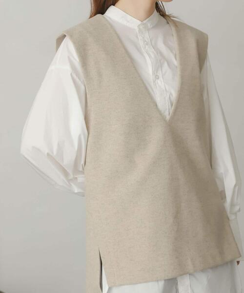 SENSE OF PLACE by URBAN RESEARCH（センスオブプレイスバイアーバンリサーチ）の「ウールライクジャージVネックジレ（ベスト・レディース・ブラック/ライトベージュ/グリーン/ブラック系その他/ベージュ系その他/ブラウン・ONE）」の17枚目の写真