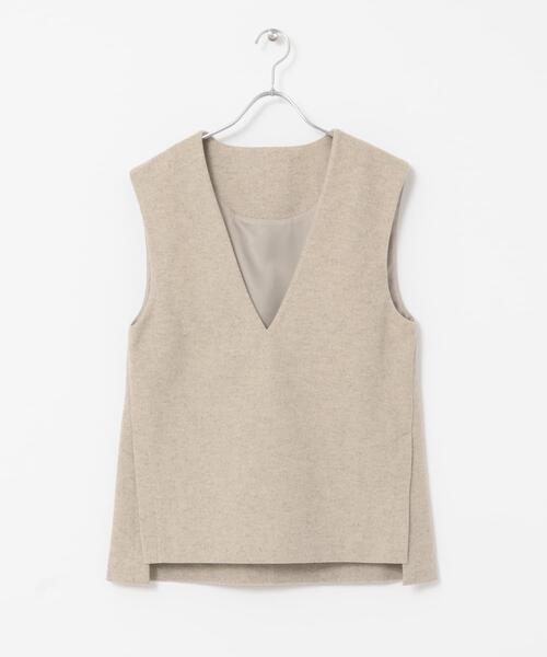 SENSE OF PLACE by URBAN RESEARCH（センスオブプレイスバイアーバンリサーチ）の「ウールライクジャージVネックジレ（ベスト・レディース・ブラック/ライトベージュ/グリーン/ブラック系その他/ベージュ系その他/ブラウン・ONE）」の19枚目の写真