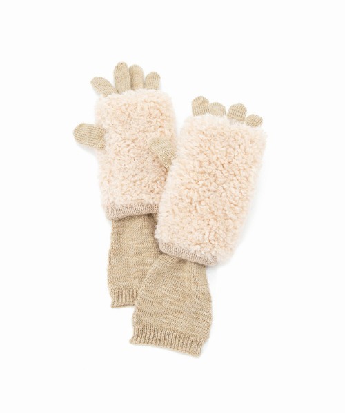 CONTROL FREAK / CTFK（コントロールフリーク）の「CONTROL FREAK(コントロールフリーク)ニットファー3wayグローブ（手袋・レディース・ブルー/アイボリー/チャコール・FREE）」の9枚目の写真