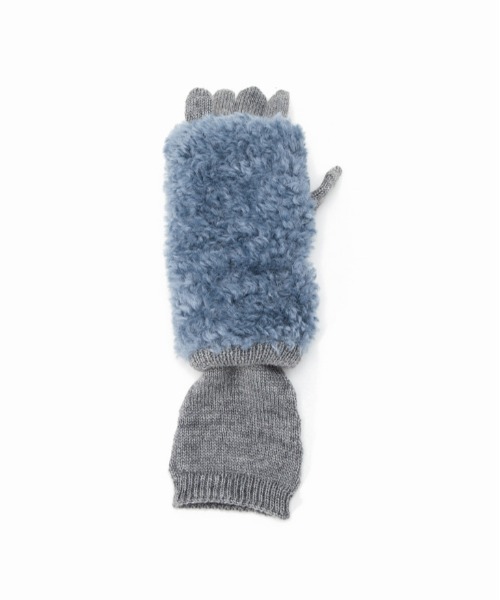 CONTROL FREAK / CTFK（コントロールフリーク）の「CONTROL FREAK(コントロールフリーク)ニットファー3wayグローブ（手袋・レディース・ブルー/アイボリー/チャコール・FREE）」の5枚目の写真