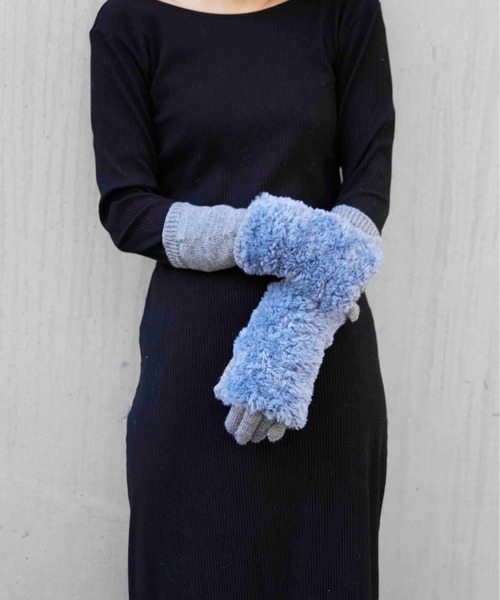 CONTROL FREAK / CTFK（コントロールフリーク）の「CONTROL FREAK(コントロールフリーク)ニットファー3wayグローブ（手袋・レディース・ブルー/アイボリー/チャコール・FREE）」の10枚目の写真
