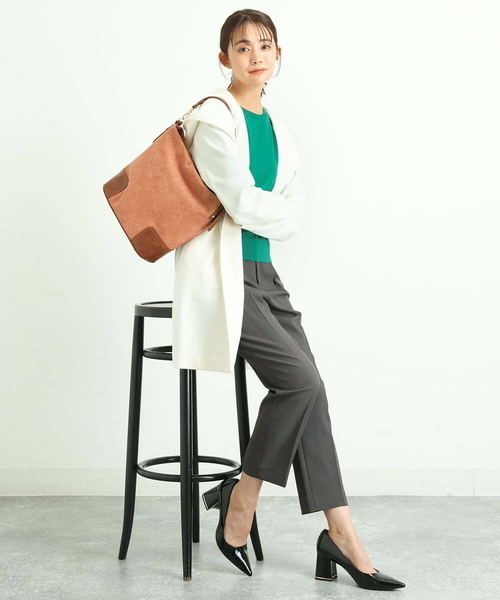 MK MICHEL KLEIN（エムケーミッシェルクラン）の「【2WAY】デザインハンドル2WAYバッグ（トートバッグ・レディース・オレンジ/ネイビー/モカ・00）」の5枚目の写真
